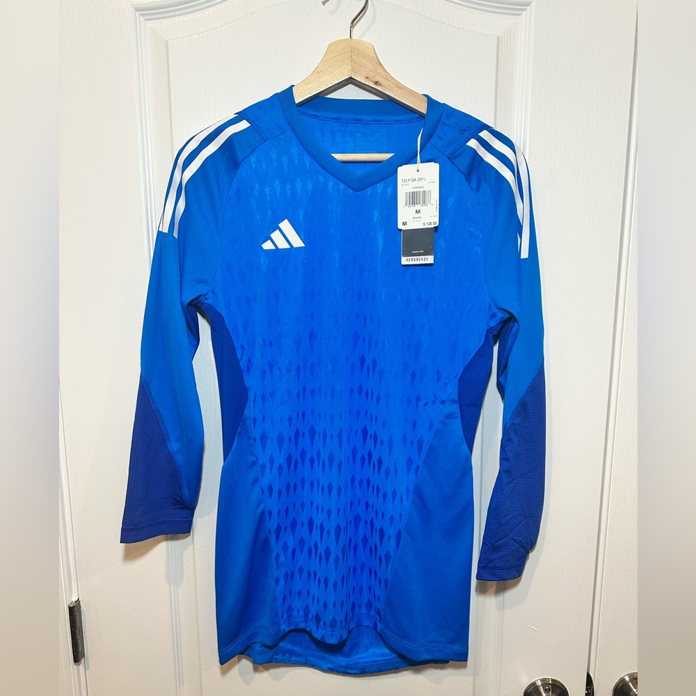 Adidas Tiro 23 Pro LS Goalkeeper Jersey Men’s Size Medium Slim Fit Blue HK7665